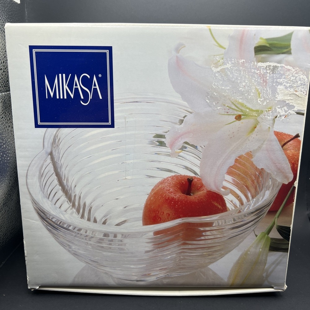 Mikasa Currents Serving Bowl Model WX157/724 Clear Glass 9.75"